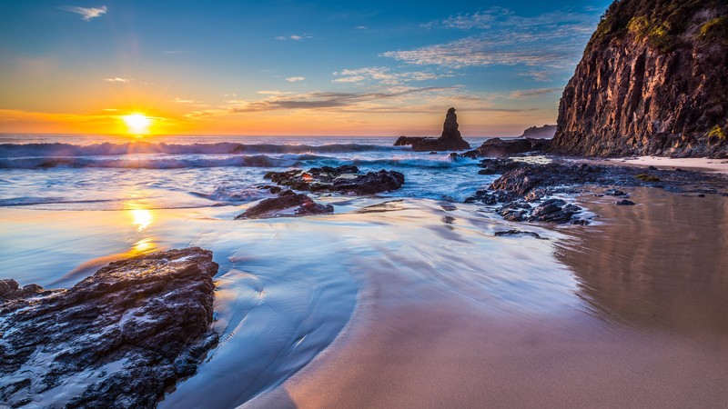 澳洲海滩日出自然摄影壁纸