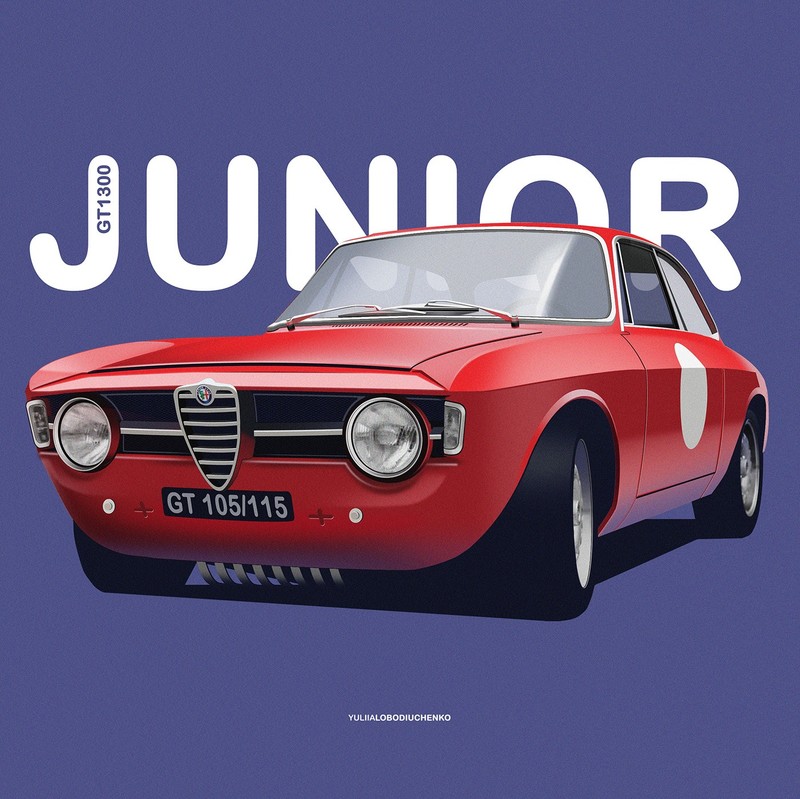 汽车插画壁纸合集：经典老车+简约字体设计