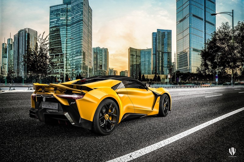 亮瞎眼的黄色超跑概念稿 搭配绝美都市夜景太绝了