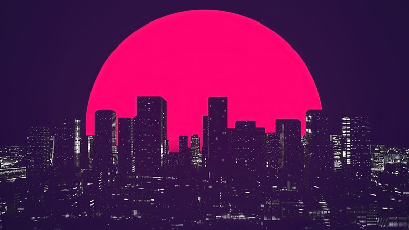 夜色极简都市壁纸