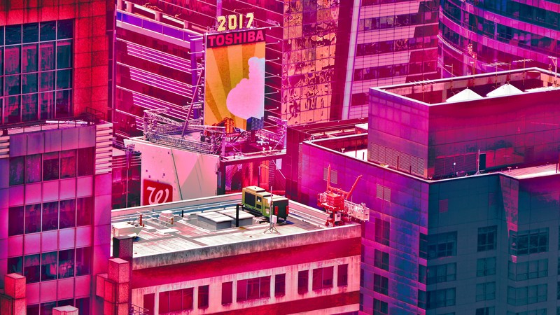 4K粉调赛博都市数字壁纸合集