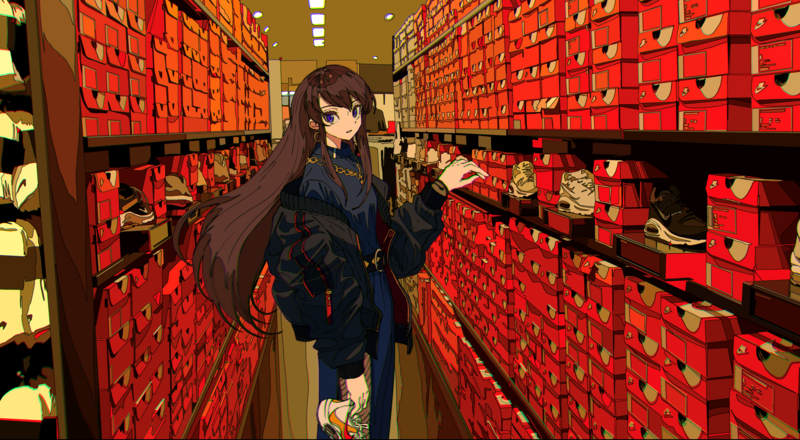 # 这些动漫少女壁纸太绝了！长发夹克耐克鞋款全都有