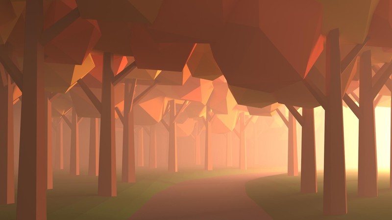 低多边形风格自然树木壁纸合集