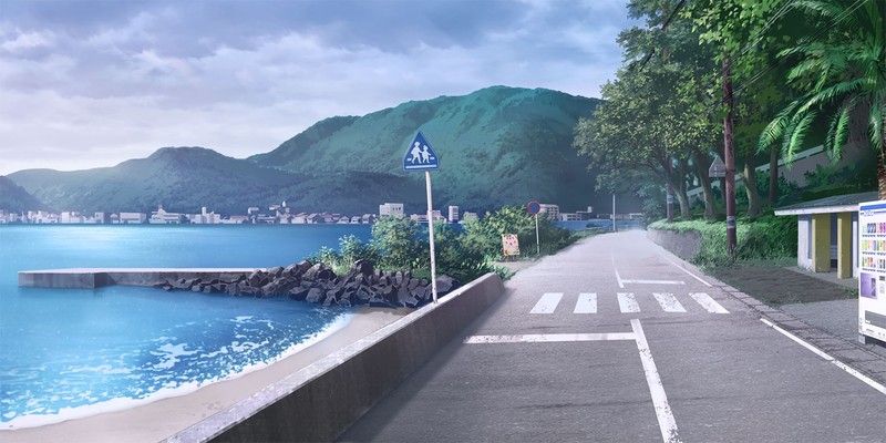 日本动漫风海岸街景壁纸合集