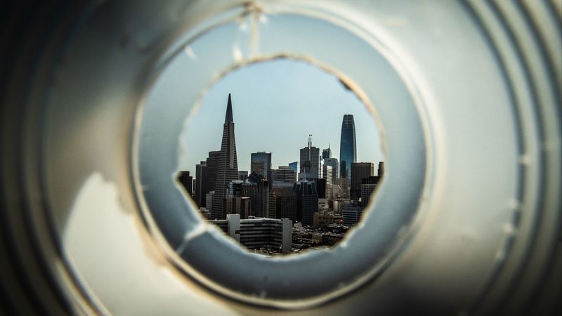 城市摩天大楼航拍全景壁纸