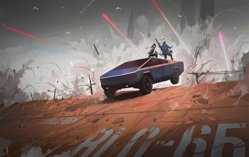 赛博朋克风特斯拉Cybertruck壁纸合集