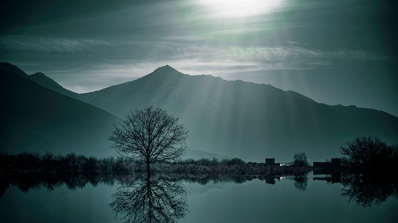 暮色山林湖雾壁纸 每帧都是治愈系氛围感大片