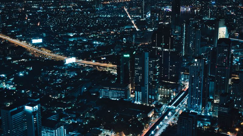 城市夜景航拍壁纸