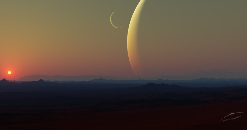 绝美行星天际数字艺术壁纸