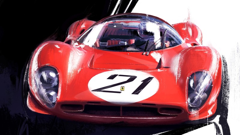 红调法拉利数字艺术壁纸合集