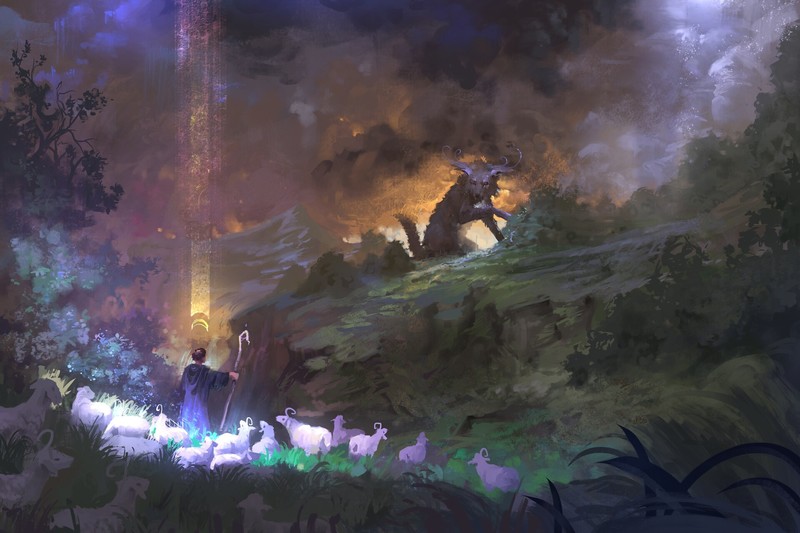 杰里米·亚当斯概念艺术壁纸合集：牧羊人、恶魔与奇幻自然