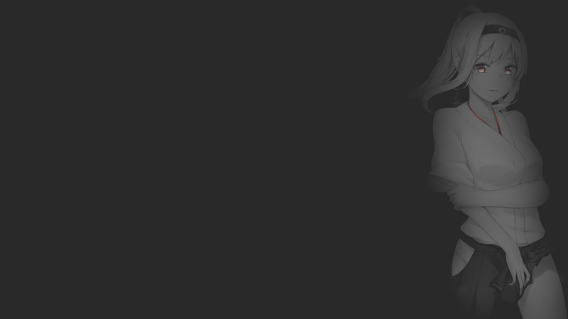 舰娘同人壁纸合集！黑白极简风带局部上色的暗黑系美图