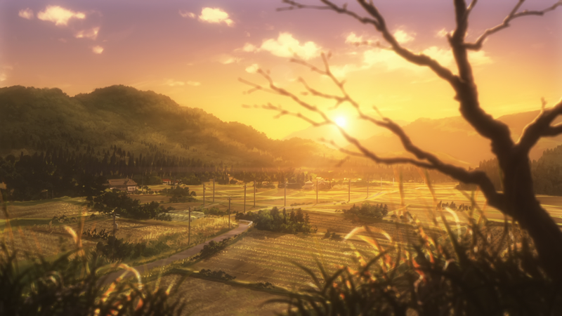 《悠哉日常大王》治愈黄昏风景高清壁纸