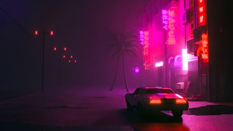 霓虹复古都市车影！80年代 synthwave 风壁纸合集
