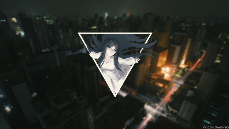 深夜都市动漫少女画中画壁纸