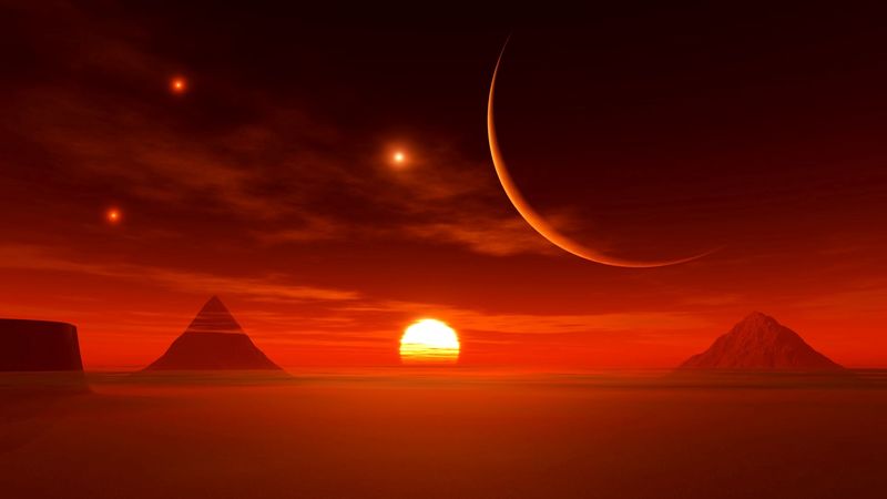 绝美的沙漠日落风景 4K高清壁纸