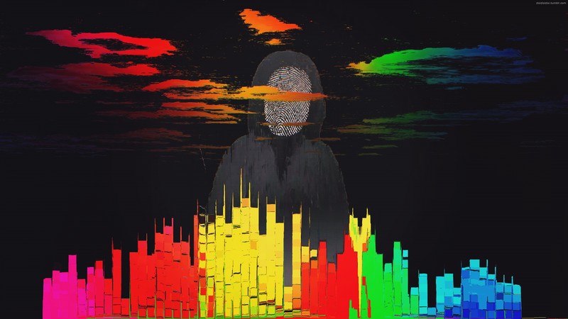 炫酷抽象赛博都市壁纸 4K高清 glitch风