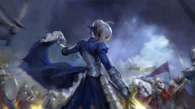 阿尔托莉雅的帅气剑姬壁纸！Fate系列蓝裙 saber 美图合集