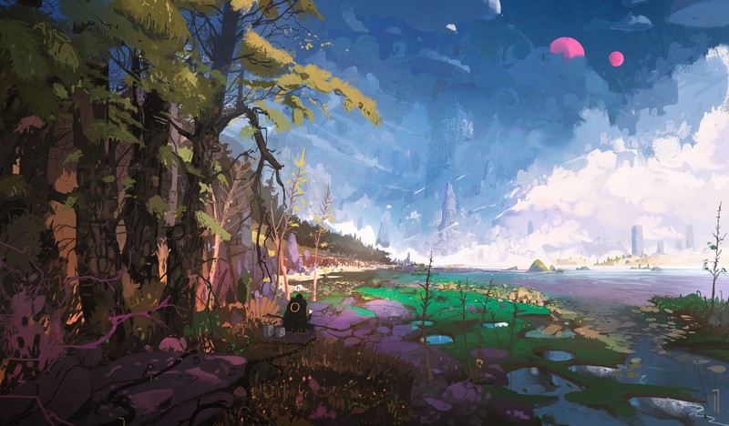 十七世纪风格未来主义雪景壁纸 氛围感拉满