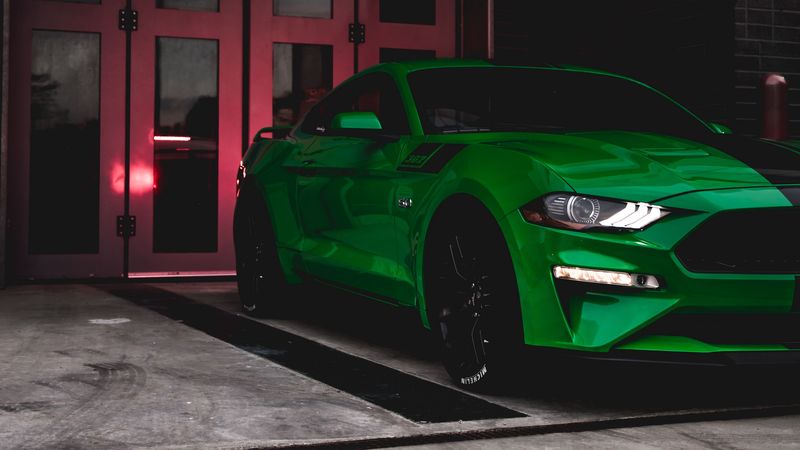 绿色福特野马跑车高清壁纸合集