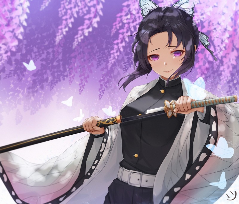 《鬼灭之刃蝴蝶忍高清壁纸合集 二次元少女手绘插画分享》
