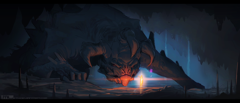 这组DeviantArt画师MLeth的奇幻风景龙插画壁纸合集