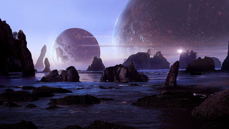 绝美岩石水景行星壁纸 4K高清