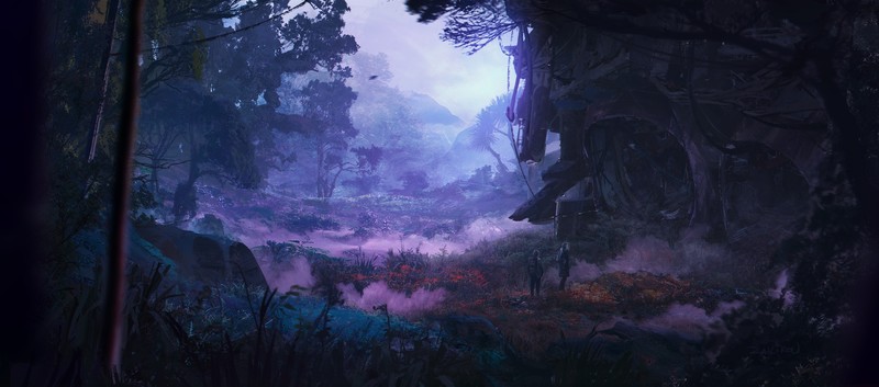 废弃科幻场景里的繁花秘境 高清壁纸