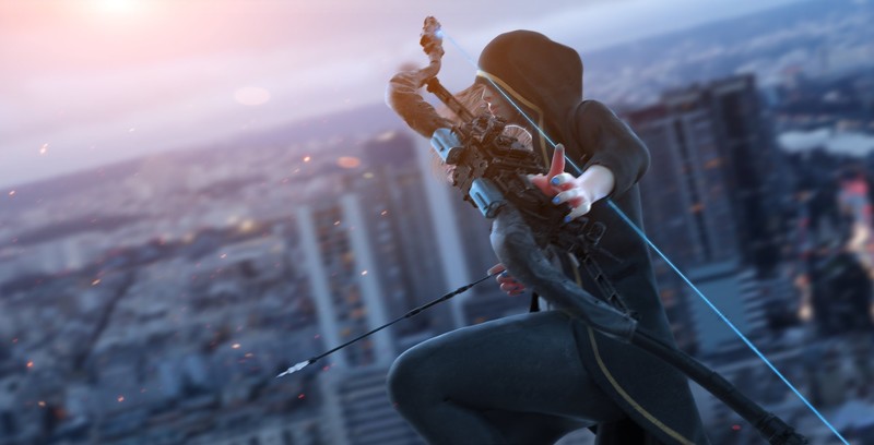 绝美3D幻想猎人壁纸！金发女猎手携弓穿梭奇幻都市