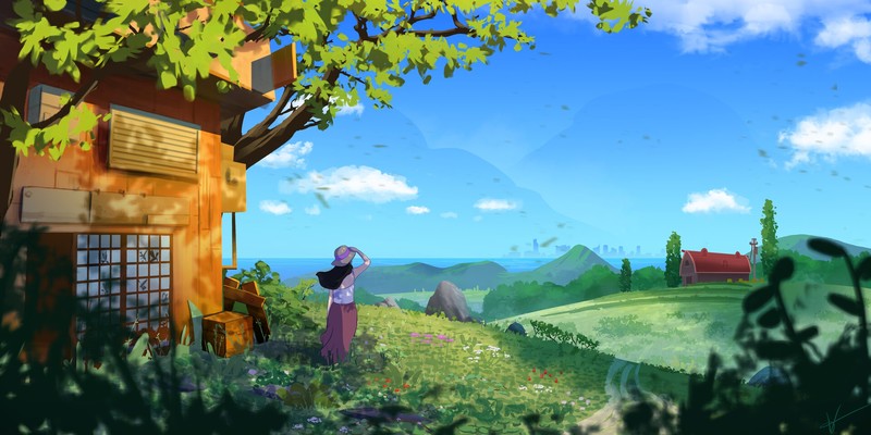 绝美插画壁纸合集 人物自然建筑天空草地
