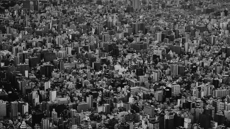 黑白质感都市天际线4K壁纸 超震撼高空视角