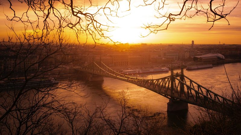 绝美城市桥景落日壁纸 4K高清