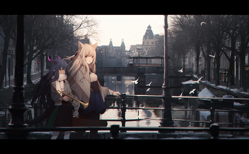 二次元少女治愈壁纸合集 烟火都市里的软萌少女