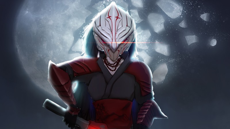 RWBY同人壁纸 飒爽少女持刀带月氛围感拉满