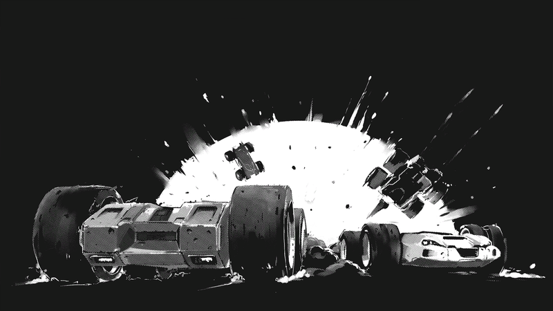 反重力赛车爆炸名场面 灰黑风格Rollcage壁纸