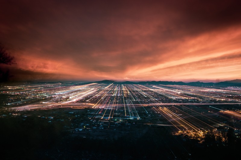 城市光轨长曝摄影壁纸