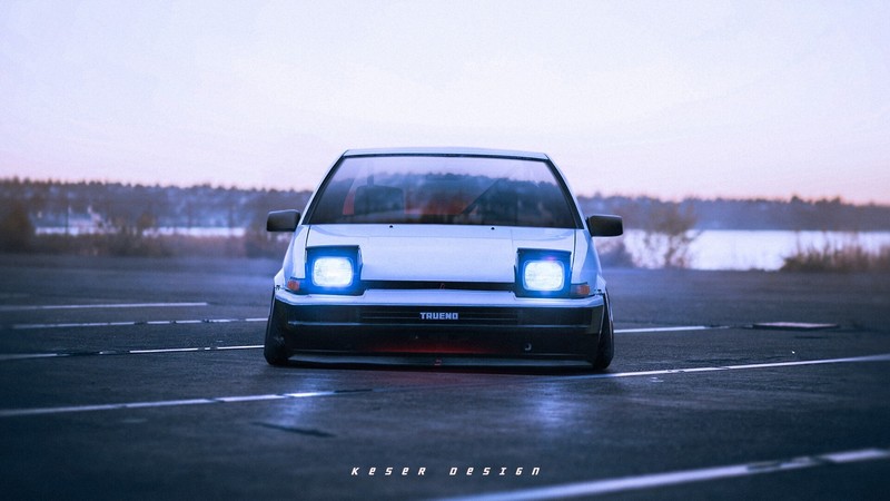 头文字D迷集合！这组丰田AE86跳灯改装壁纸太绝了