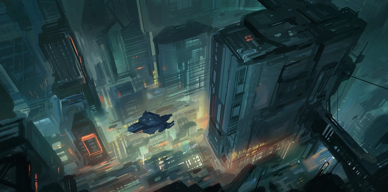 科幻未来都市艺术作品壁纸