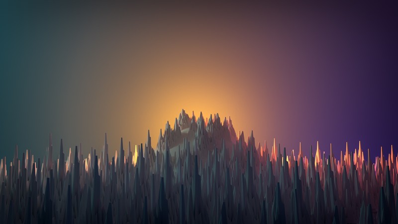 超吸睛低多边形3D山水壁纸合集