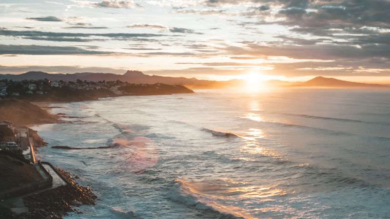 绝美海岸落日海滩 4K高清壁纸