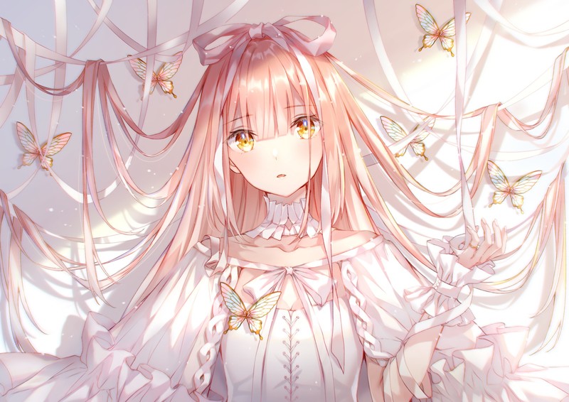 绝美粉长发动漫少女壁纸合集