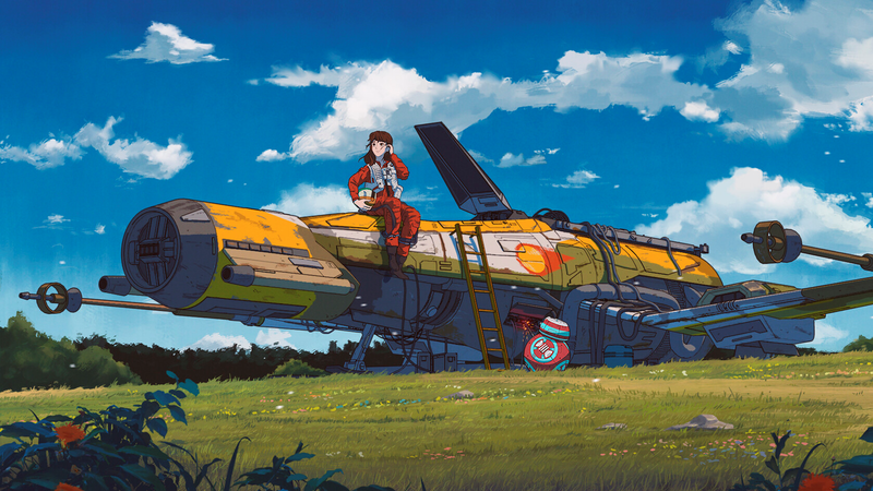 《谁懂啊！吉卜力画风的星战BB-8壁纸太绝了》