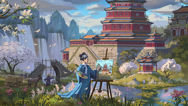 绝美东方幻想风景画壁纸