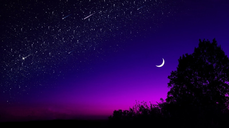 绝美黄昏暗夜星空摄影壁纸
