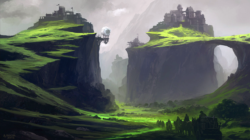 Andreas Rocha奇幻数字壁纸合集 骑马城堡飞艇场景超高清图