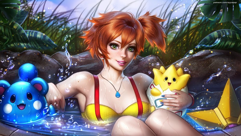 宝可梦 Misty 同人美图合集！红发绿眼小姐姐配波克比超养眼