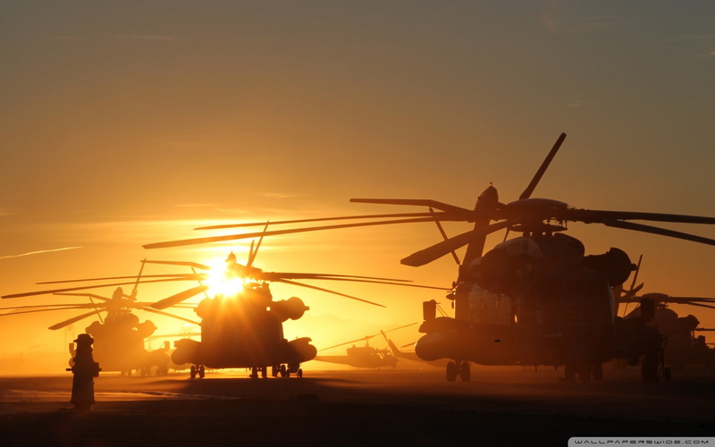 MH-53低空铺路鹰主题壁纸 光影下的军用直升机合集