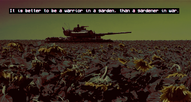 坦克与向日葵语录高清壁纸