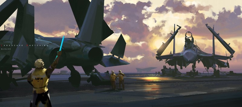 军事战机艺术壁纸合集 甲板上的钢铁雄鹰