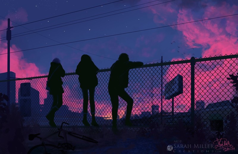 夜色里的城市跳伞治愈壁纸